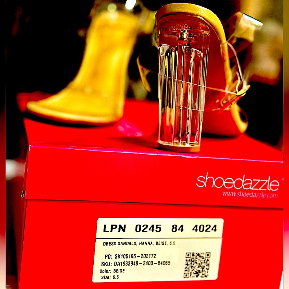 SHOE DAZZLE SZ6.5 WOMENS CLEAR WRAP AROUND ANKLE STRAPS.. SEXY AF FOR EVERYONE!